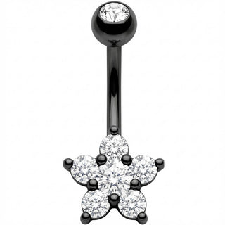 Piercing Nombril Fleur en Cristal Cinq Pétales