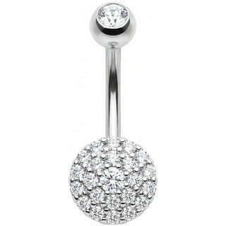 Piercing Nombril Disque Rond Pavé Cristaux