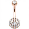 Piercing Nombril Disque Rond Pavé Cristaux