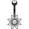 Piercing Nombril Fleur Cristaux Taille Marquise