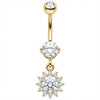 Piercing Nombril Pendentif Fleur en Cristal