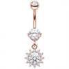 Piercing Nombril Pendentif Fleur en Cristal
