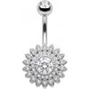 Piercing Nombril Tournesol Pavé de Cristaux