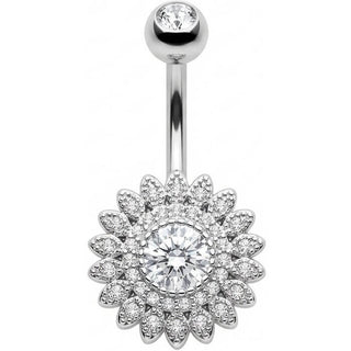 Piercing Nombril Tournesol Pavé de Cristaux