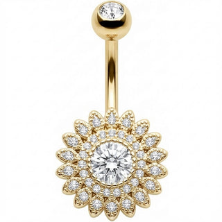 Piercing Nombril Tournesol Pavé de Cristaux