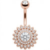 Piercing Nombril Tournesol Pavé de Cristaux