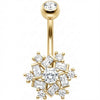 Piercing Nombril Flocon Cristal Baguette Cluster