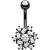 Piercing Nombril Flocon Cristal Baguette Cluster