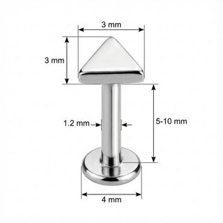 Titane Labret Motif Triangle Géométrique Filetage Interne
