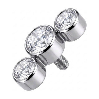 Titanium Top Triple Zircon Cluster Internally Threaded