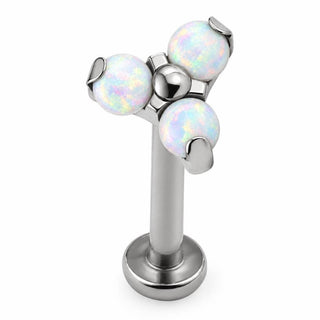 Titanium Labret Three Sphere Trinity Cluster Internally Threaded