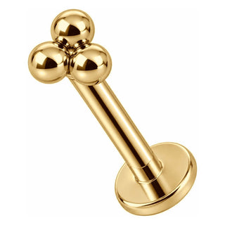Titanium Labret Trinity Ball Cluster Top Internally Threaded