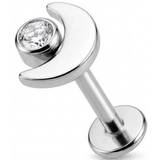 Titane Labret Croissant de Lune Cristal Filetage Interne