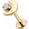 Titane Labret Croissant de Lune Cristal Filetage Interne