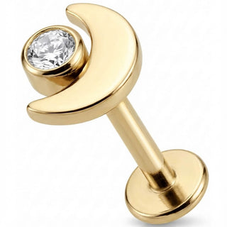 Titane Labret Croissant de Lune Cristal Filetage Interne
