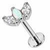 Titanium Labret Triple Marquise Crystal Fan Cluster Internally Threaded