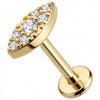 Titane Labret Forme Marquise Pavée de Cristaux Filetage Interne