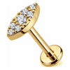 Titanium Labret Crystal Paved Marquise Shape Internally Threaded