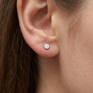 Titanium Earring Flat Circle Disc