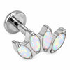 Titanium Labret Marquise Opal Crown Fan Internally Threaded