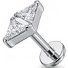 Titane Labret Nœud Papillon Double Triangle Filetage Interne