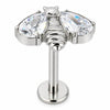 Titanium Labret Zircon And Opal Bee Internally Threaded