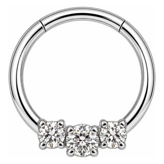 Titanium Ring Triple Crystal Cluster Clicker
