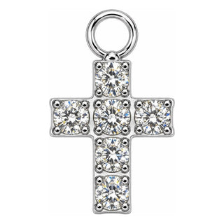 Titanium Attachment Cross With Clear Stones