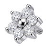 Titanium Top Six Petal Stone Flower Internally Threaded