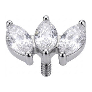 Titanium Top Triple Zircon Fan Internally Threaded