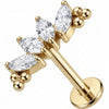 Titane Labret Arc Cristaux Marquise Et Billes Filetage Interne