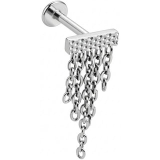 Titane Labret Barre Texturée Et Chaînes En Cascade Filetage Interne