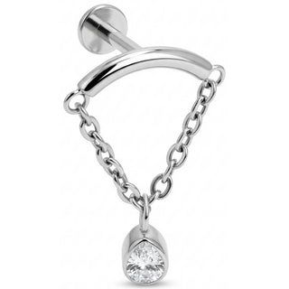 Titane Labret Arc Courbé Chaînes et Goutte Filetage Interne