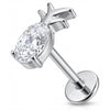 Titane Labret Motif Ananas Pierre Scintillante Filetage Interne