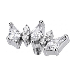 Titanium Top Triple Kite Zirconia Cluster Internally Threaded