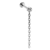Titane Labret Cristal Sertis Avec Chaîne Pendante Filetage Interne