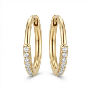 Titanium Earring Crystal Paved Hoop