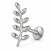 Titanium Labret Fern Leaf Branch Internally Threaded
