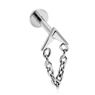 Titane Labret Forme V Avec Chaîne Pendante Filetage Interne