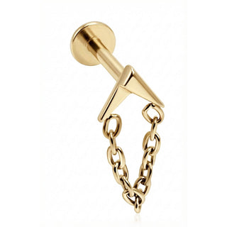 Titane Labret Forme V Avec Chaîne Pendante Filetage Interne