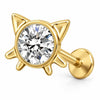 Titanium Labret Cat Face Zirconia Internally Threaded