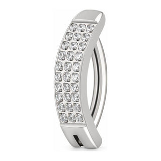 Titanium Belly Button Piercing Triple Row Pave Clicker Clicker