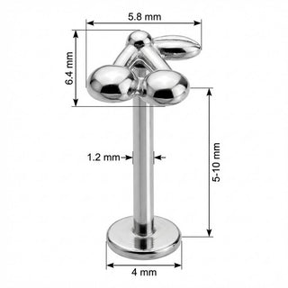 Titane Labret Duo De Cerises Fruitées Filetage Interne
