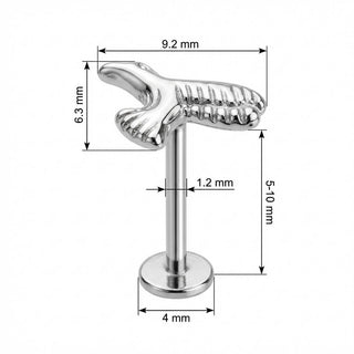 Titane Labret Colibri en Vol Filetage Interne