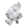 Titanium Top Marquise Zirconia Butterfly Cluster Internally Threaded
