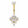 Titanium Belly Button Piercing Teardrop Zirconia Chandelier