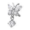 Titanium Top Butterfly With Dangle Internally Threaded