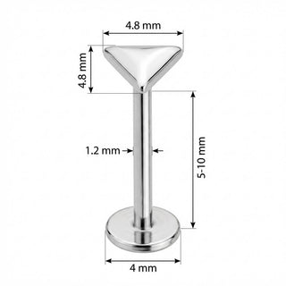 Titane Labret Triangle Arrondi Lisse Filetage Interne