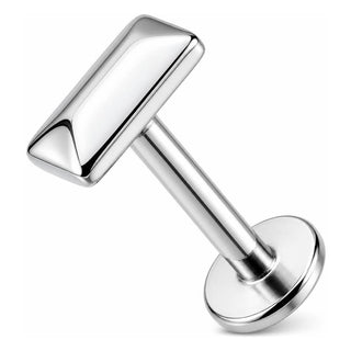 Titanium Labret Beveled Rectangular Bar Top Internally Threaded