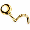 Titanium Nose Screw Solid Round Ball Push-In